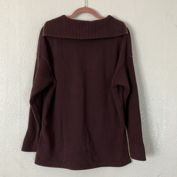 Varley Chocolate Brown Half Zip Owens Sweatshirt, M - Picture 8 of 8